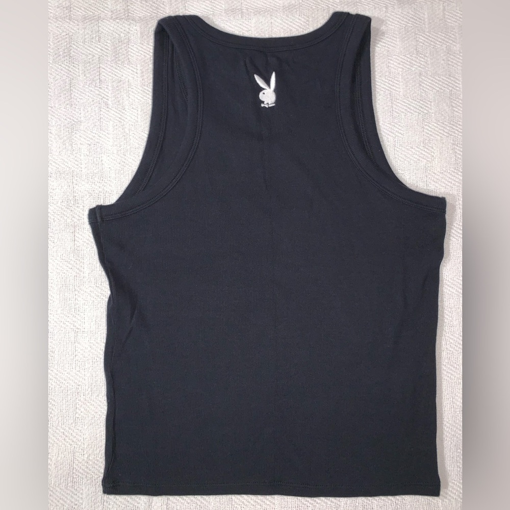 Playboy by PACSUN black ribbed tank - Picture 2 of 7